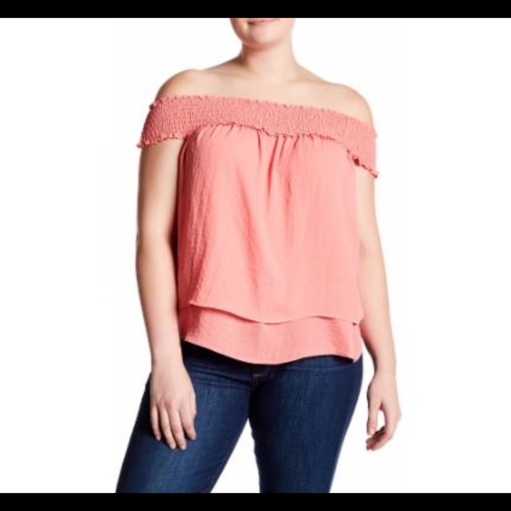 Airflow Chiffon Off the Shoulder Blouse (2X)